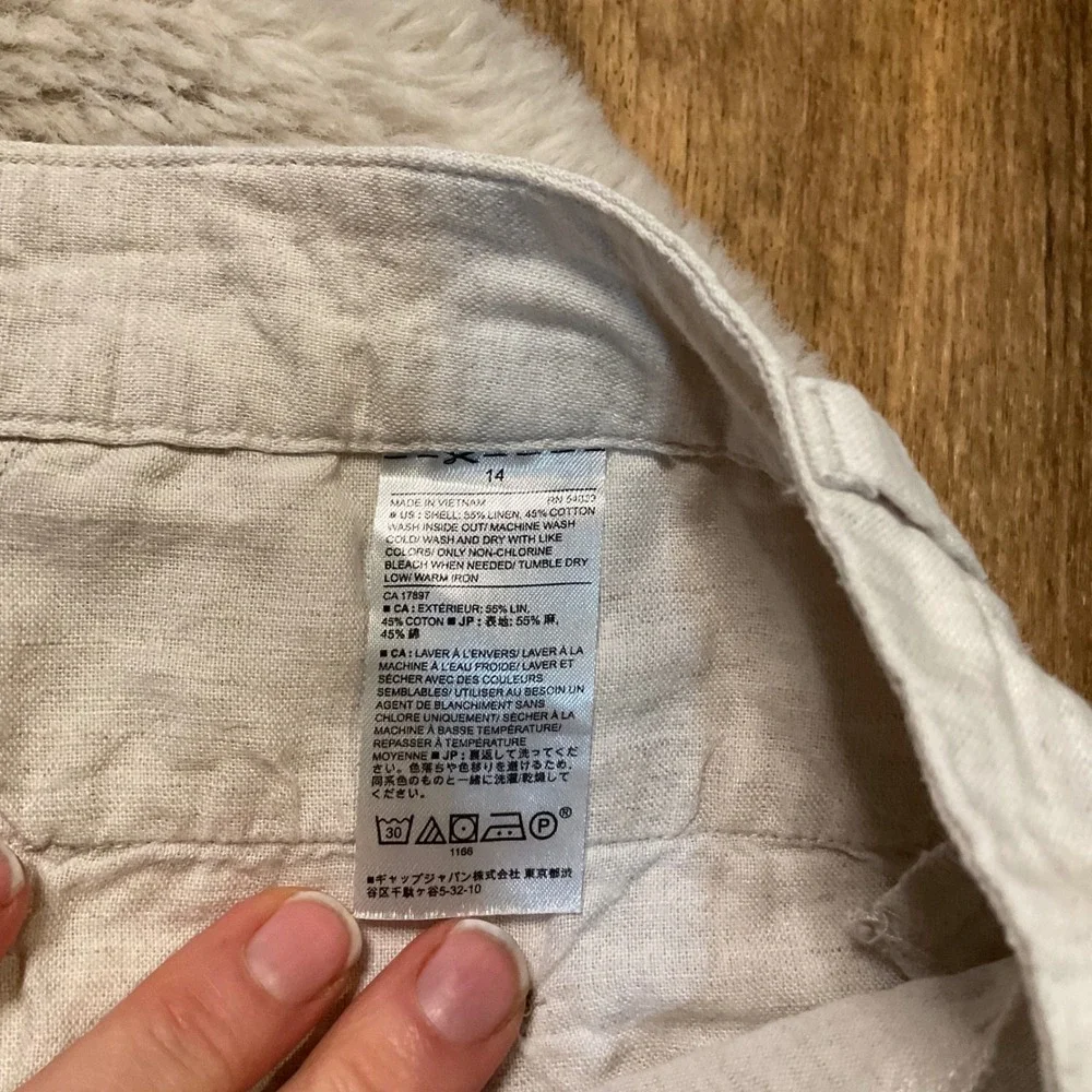 Banana Republic Martin Fit Pants Size 14 Linen Cotton Womens‎ Tan Tousers Dress